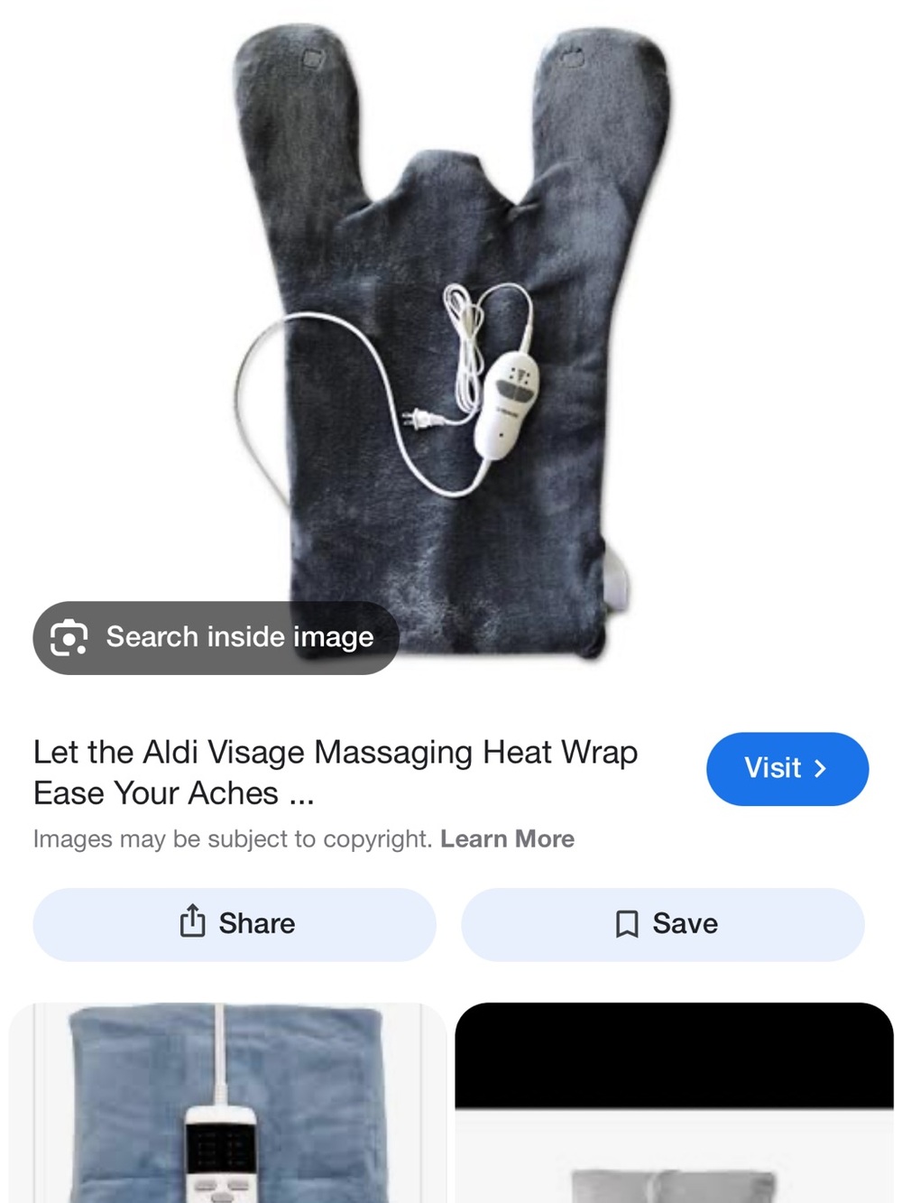 ViSAGE Diamond Series Massaging Heat Wrap Black Electric Neck Shoulder Back